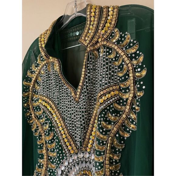 KoC Chiffon Women Kaftan Farasha Caftan Long Wedding Maxi Beach Dress One Size - Picture 4 of 7